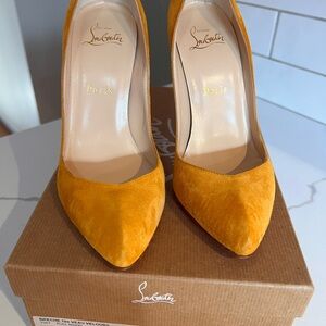 Christian Louboutin Women's Yellow Suede Pumps